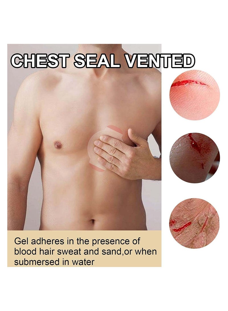 SYOSI لصقات ختم الصدر المعقمة، شفافة للعناية بالجروح، ضمادة طبية طارئة، لاصقات جروح لاصقة (10 قطع) - Image 4