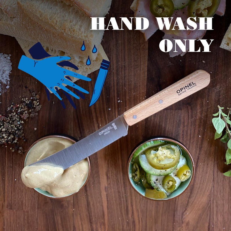 Opinel سكين أوبينيل للإفطار، سكين دهن الإفطار بشفرة عريضة مدورة، ميكرو-أسنان، مصنوعة في فرنسا (برتقالية) - Image 3