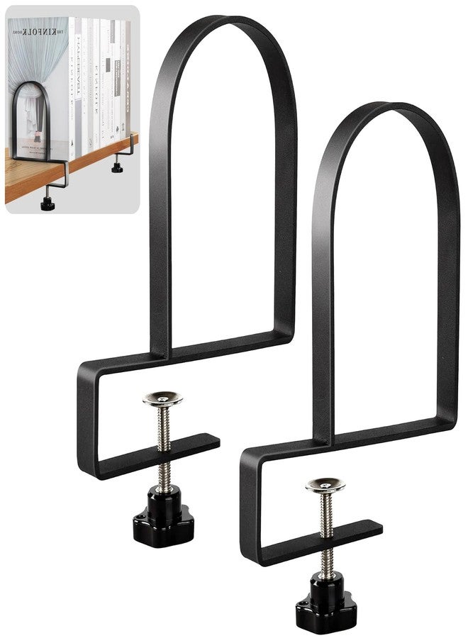 YANGSHUO Metal Book Ends for Shelves - Heavy Duty Adjustable Bookends Clamped Metal Book Organizer Storage Holders, Non-Skid Bookends Stoppers - Image 1