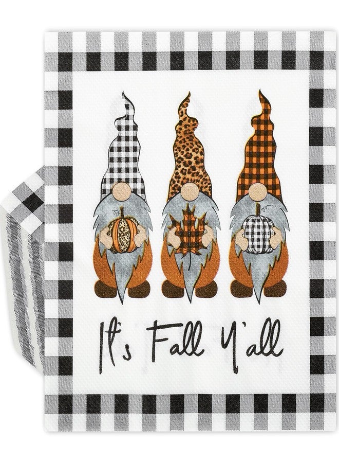 AnyDesign 80 Pack Fall Paper Napkin Disposable It's Fall Y'all Luncheon Napkins Buffalo Plaids Autumn Gnome Dessert Dinner Hand Napkin for Thanksgiving Harvest Supplies, 6.5 x 6.5 Inch - Image 1