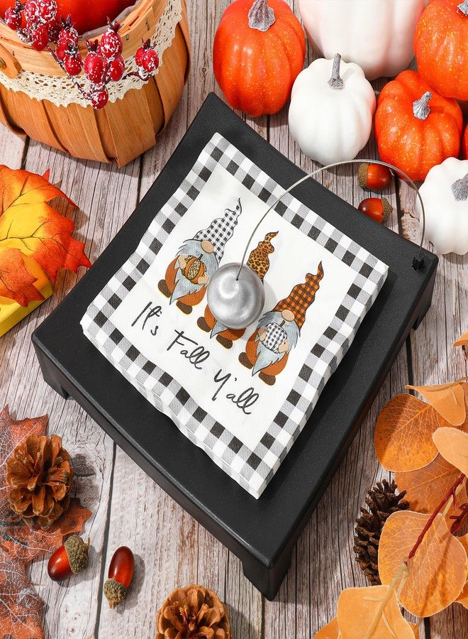 AnyDesign 80 Pack Fall Paper Napkin Disposable It's Fall Y'all Luncheon Napkins Buffalo Plaids Autumn Gnome Dessert Dinner Hand Napkin for Thanksgiving Harvest Supplies, 6.5 x 6.5 Inch - Image 3