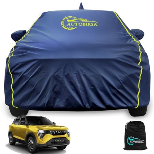Autobirsa Waterproof Car Body Cover for Mahindra Xuv 3XO Model 100% All Weather Proof with Mirror Packet & Full Bottom Elastic, Triple Stitching with 100% Nail Proof Cover Navy Blue - Image 1