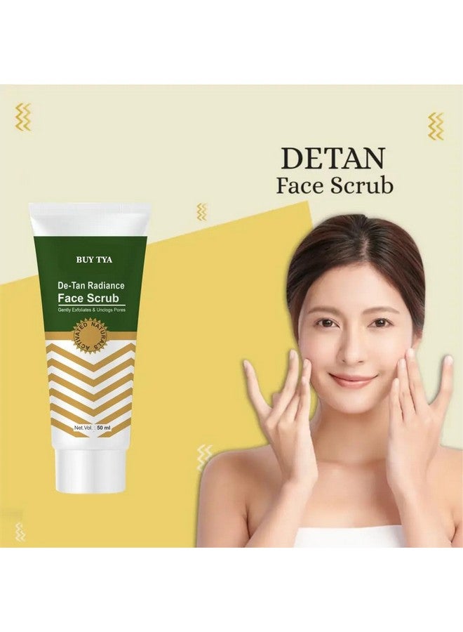 Buy Tya De-Tan Radiance Face Scrub| 65ml each,Pack of 2| Gentle Exfoliating Formula for All Skin Types, Pore Cleansing - Image 2