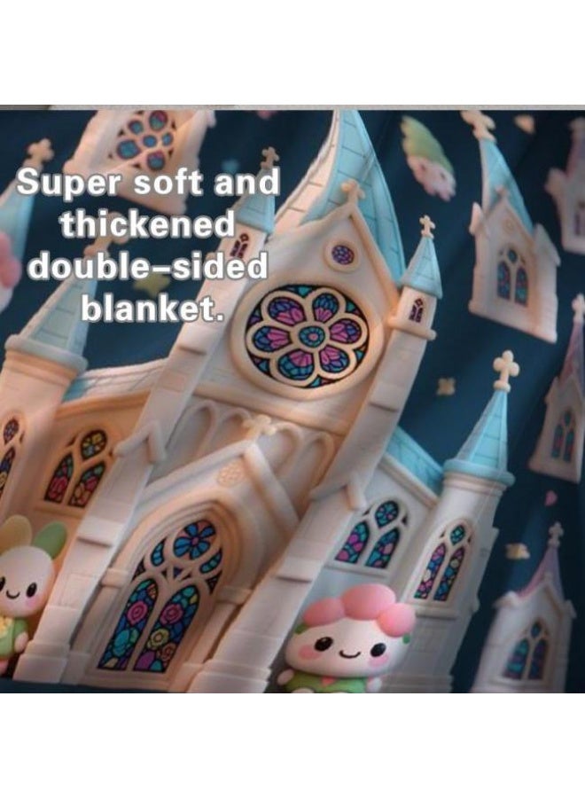 عام بطانية رقيقة من الفانيلا الكرتونية للأطفال والرضع (دافئة ومريحة، ومناسبة للنوم والألعاب) 70 سم * 100 سم - Image 1