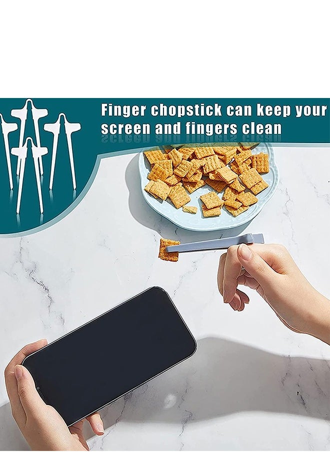 Generic - 4 Pcs Finger Chopsticks for Gamers, Snack Clips, Lazy Artifact Auxiliary Controller Food Tweezer for Gamer Controllers Accessories No Dirty Hands Finger Tongs - Image 1