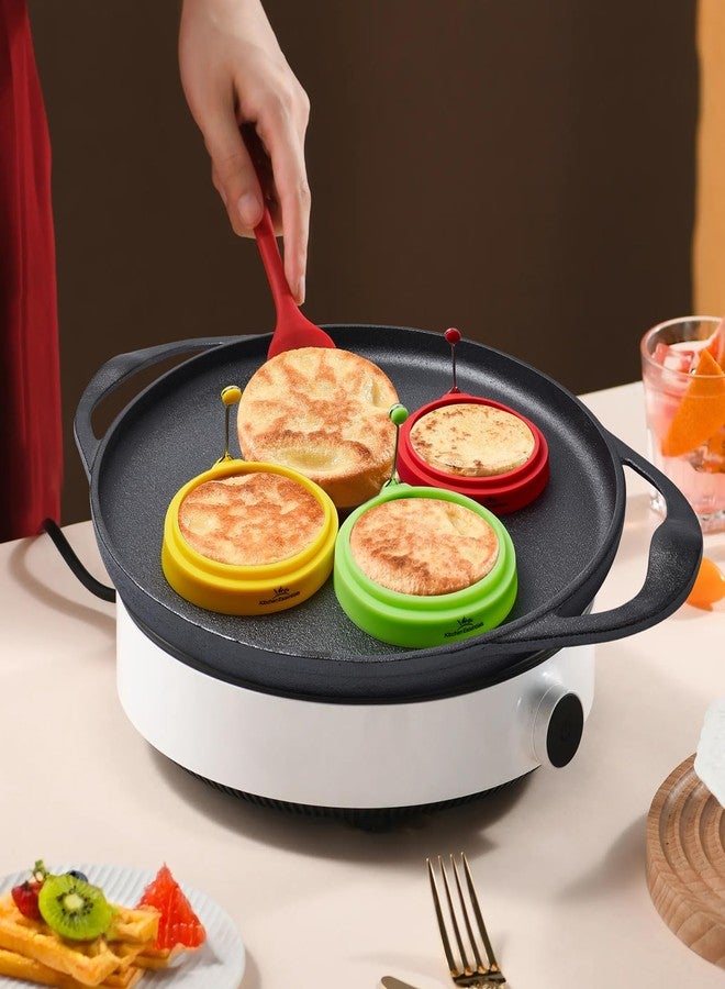 Kitchen Essentials Silicone Egg Rings, Premium Nonstick Multicolored Cooking Ring Molds for Eggs, Pancakes, Mcmuffin Breakfast Sandwiches, English Muffins, Crumpets, and More (4-Pack) - Image 4