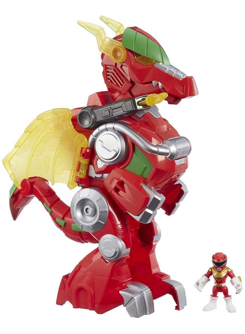 SPIN MASTER 3" Action Figure, 14 inch Zord, Lights & Sounds Heroes Red & Dragon Thunderzord, - Image 2