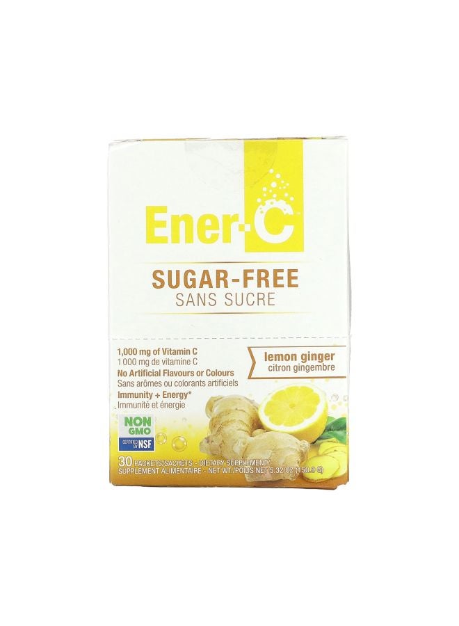 Ener-C خليط مشروب فيتامين سي خالي من السكر بنكهة الليمون والزنجبيل 1000 ملغ 30 عبوة - Image 2