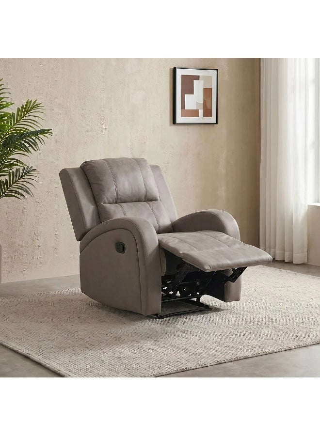 DANUBE HOME Crimson 1-Seater Fabric Recliner Sofa-Brown-With 2-Year Warranty - Image 4
