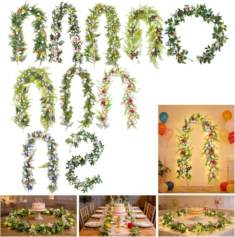 Realistic Faux Green Plant Vine Easter Decoration Long Flexible Hanging Decors for Indoor Outdoors Holiday Party Setups Faux Easter Wreath - Image 2