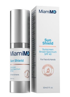 MiamiMD Sun Shield Facial Sunscreen Moisturizer Spf 40 Broad Spectrum Sunscreen With Hydrating And Moisturizing Aloe Vera And Vitamin C Paraben Free Cruelty Free Face Care For All Skin Types  - Image 1