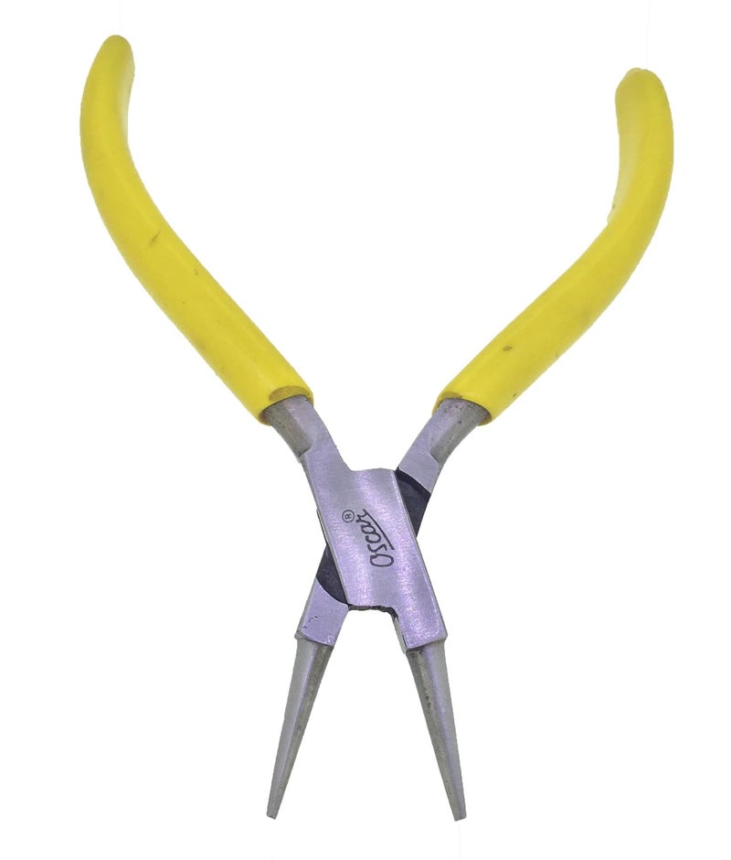 Oscar Yellow Plastic Handle Grip 5 Rustless Jewelry Pliers Round Nose Pliers Beading Pliers Hardened Steel 125cm - Image 3