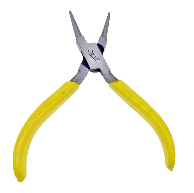Oscar Yellow Plastic Handle Grip 5 Rustless Jewelry Pliers Round Nose Pliers Beading Pliers Hardened Steel 125cm - Image 2