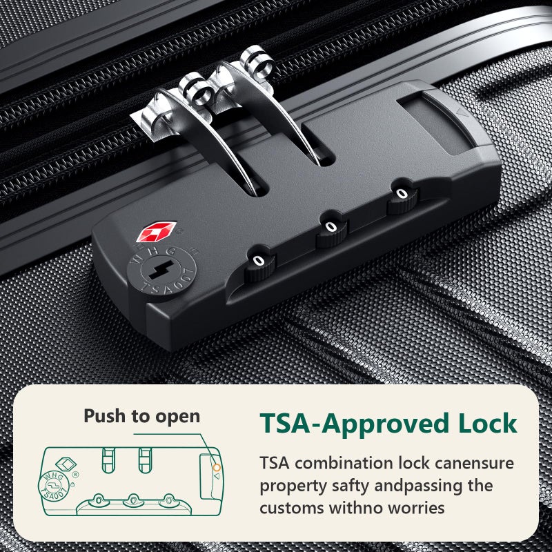 MAKE CHANGES 21 Inch Carry On Luggage, ABS Hardside Suitcase with Spinner Wheels, Airline-Approved Cabin Luggage with TSA Security Lock, Expandable Travel Suitcase for Flights, Business Trips & Weekend Vacations - Image 3