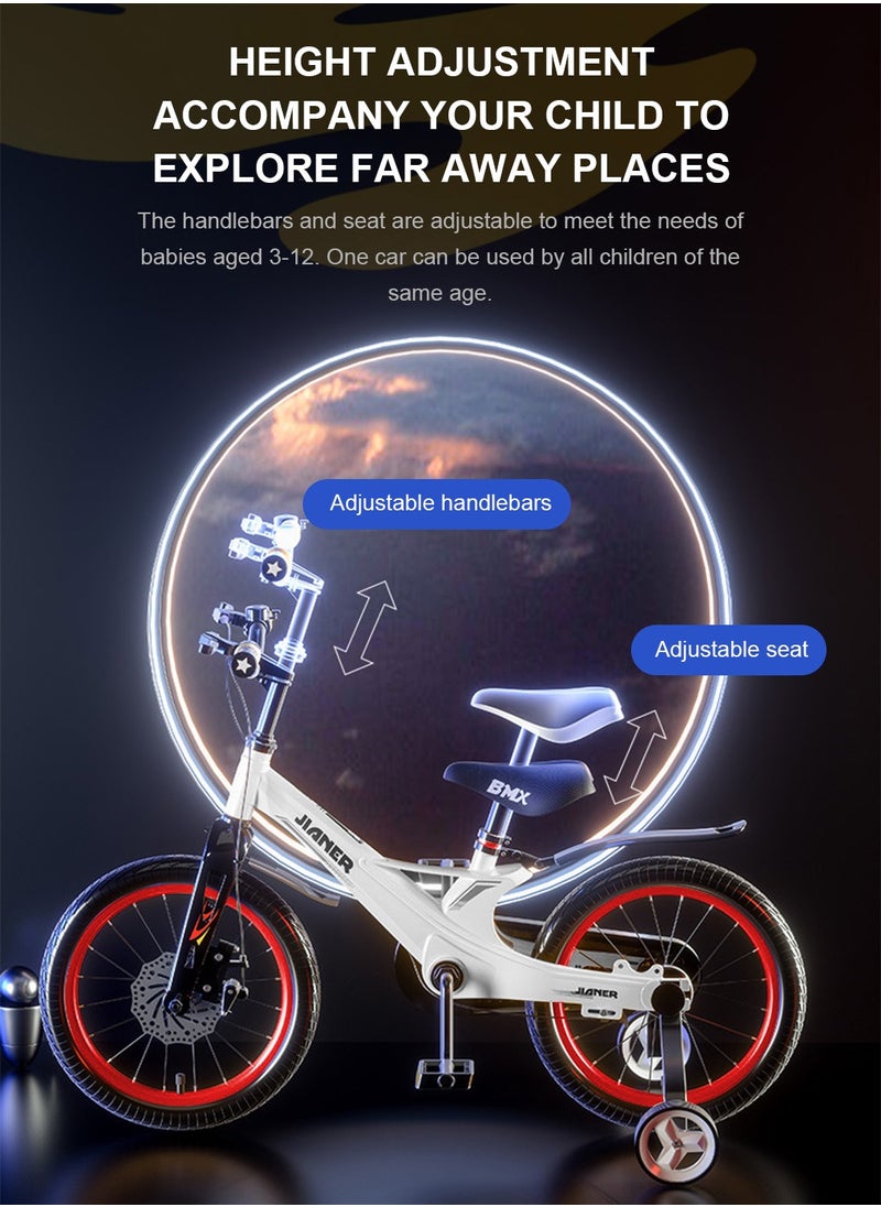JIANER Kids Bike 14/16/18 inch Magnesium Alloy Bicycle, with Adjustable Handlebars, Removable Basket and Seat Height Lightweight Durable Bike, cycle for Boys and Girls 3-10 Years  - Image 5