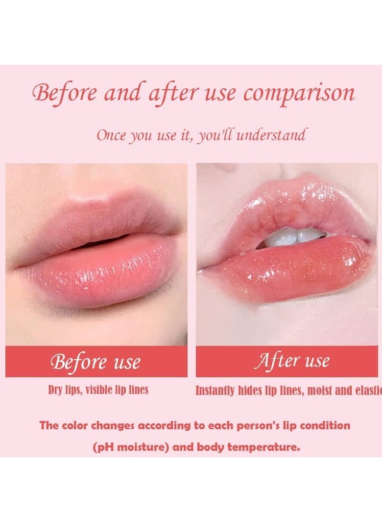 4 PCS Plumping Lip Oil Set, Hydrating Gloss Tinted Lip Oil Long Lasting Natural Lip Oil for Lip Care - Image 3