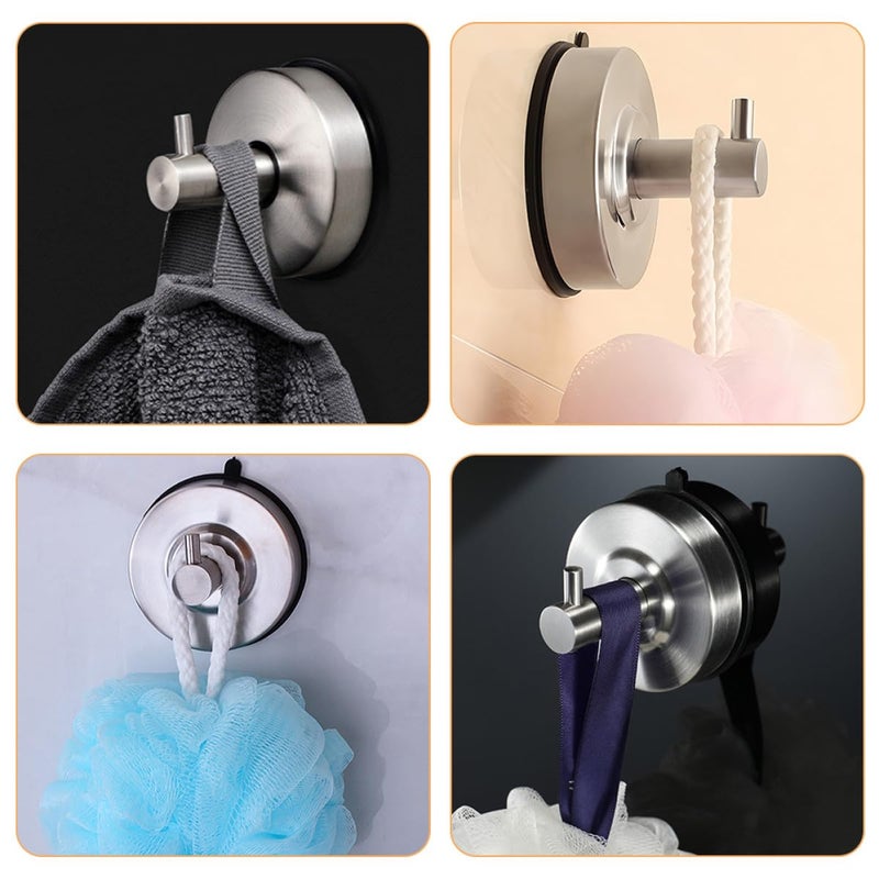 304 Stainless Steel Suction Cup Hooks Strong Vacuum Hold Towel Robe Hangers For Bathroom Kitchen Wall Storage - Image 4