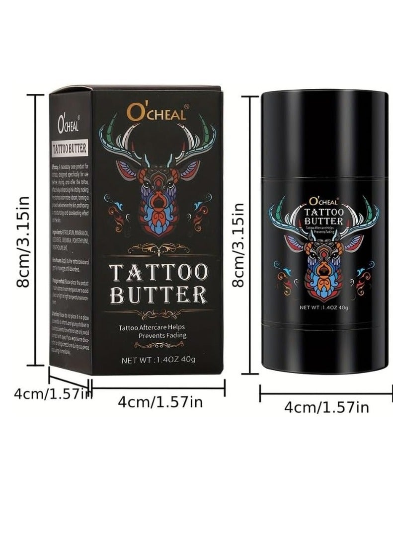 Tattoo Butter Aftercare Balm Cream Moisturizer Hydrates New Tattoos Revives Old Tattoos Daily Tattoo Healing Brightener Tattoo Lotion Color Enhancement and Brightener Balm 40g