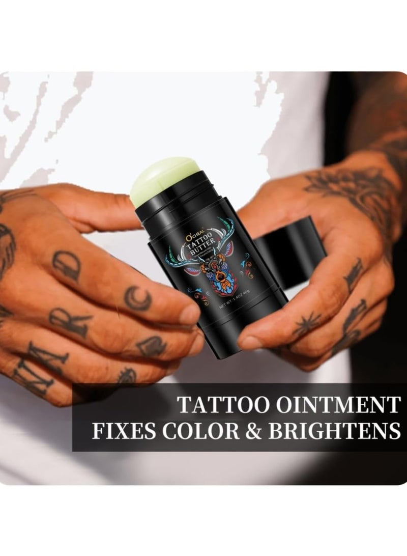 Tattoo Butter Aftercare Balm Cream Moisturizer Hydrates New Tattoos Revives Old Tattoos Daily Tattoo Healing Brightener Tattoo Lotion Color Enhancement and Brightener Balm 40g
