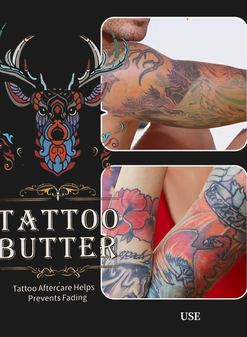 Tattoo Butter Aftercare Balm Cream Moisturizer Hydrates New Tattoos Revives Old Tattoos Daily Tattoo Healing Brightener Tattoo Lotion Color Enhancement and Brightener Balm 40g