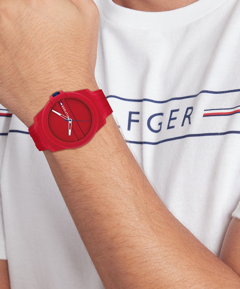 TOMMY HILFIGER Men's Analog Round Shape Silicone Wrist Watch 1710598 - 44 Mm - Image 2
