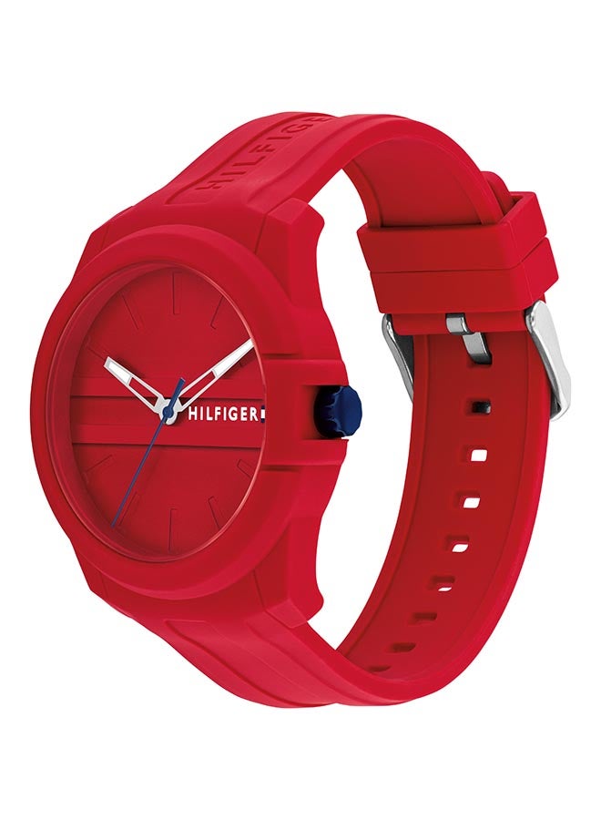 TOMMY HILFIGER Men's Analog Round Shape Silicone Wrist Watch 1710598 - 44 Mm - Image 4