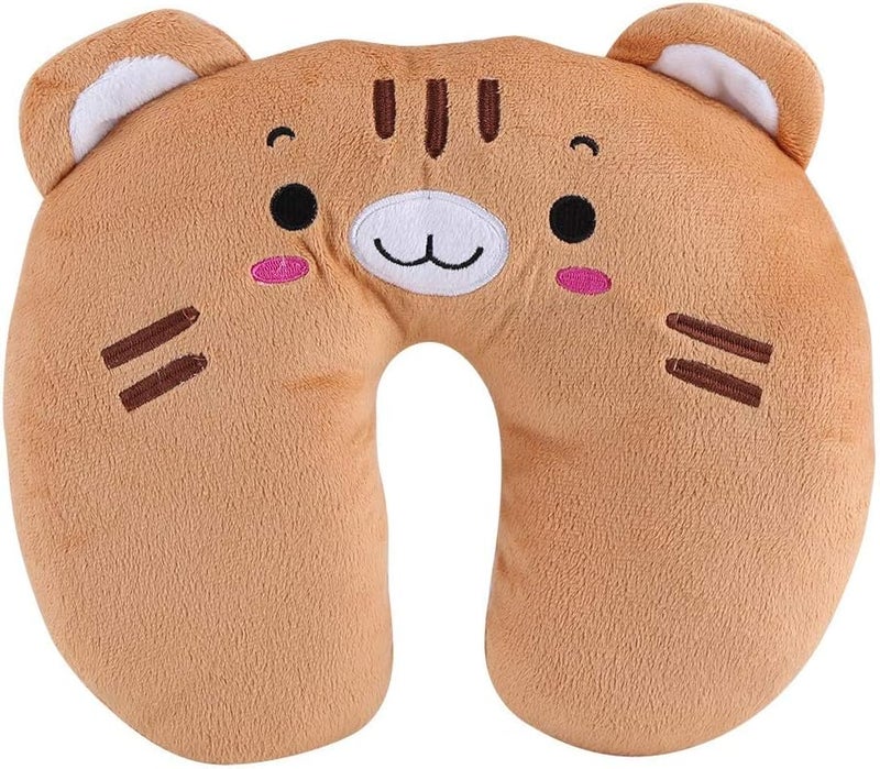 PP Cotton Pillow, U Pillow, Travell Pillow Animal Travel Neck PP Cotton Pillow Soft U Shaped Car Heads Rest Toy Cushion (Dark Brown), U Pillow, PP Cotton Pillow, Travell Pillow Animal Tru Pillow Neck - Image 1