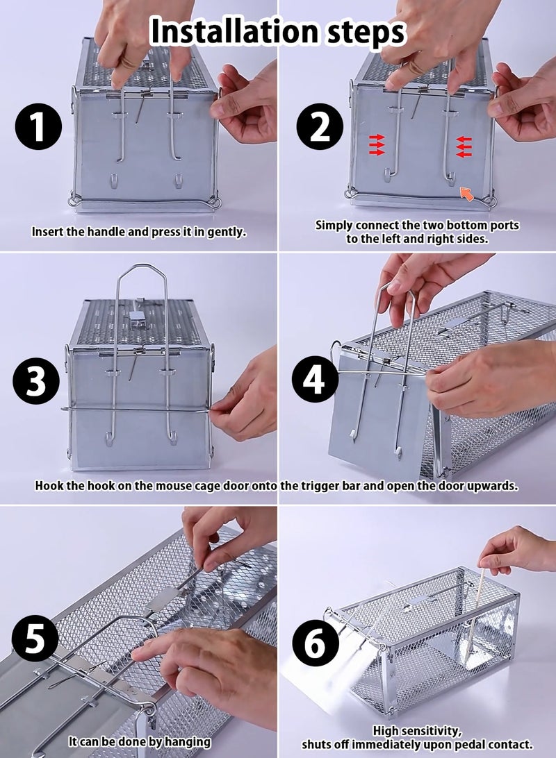 LOOPITYS Rat Trap,Humane Mouse Trap Indoor、Outdoorfor Home, Small Rodent Chipmunk Trap and Other Live Animal Cage Catch and Release - Image 3