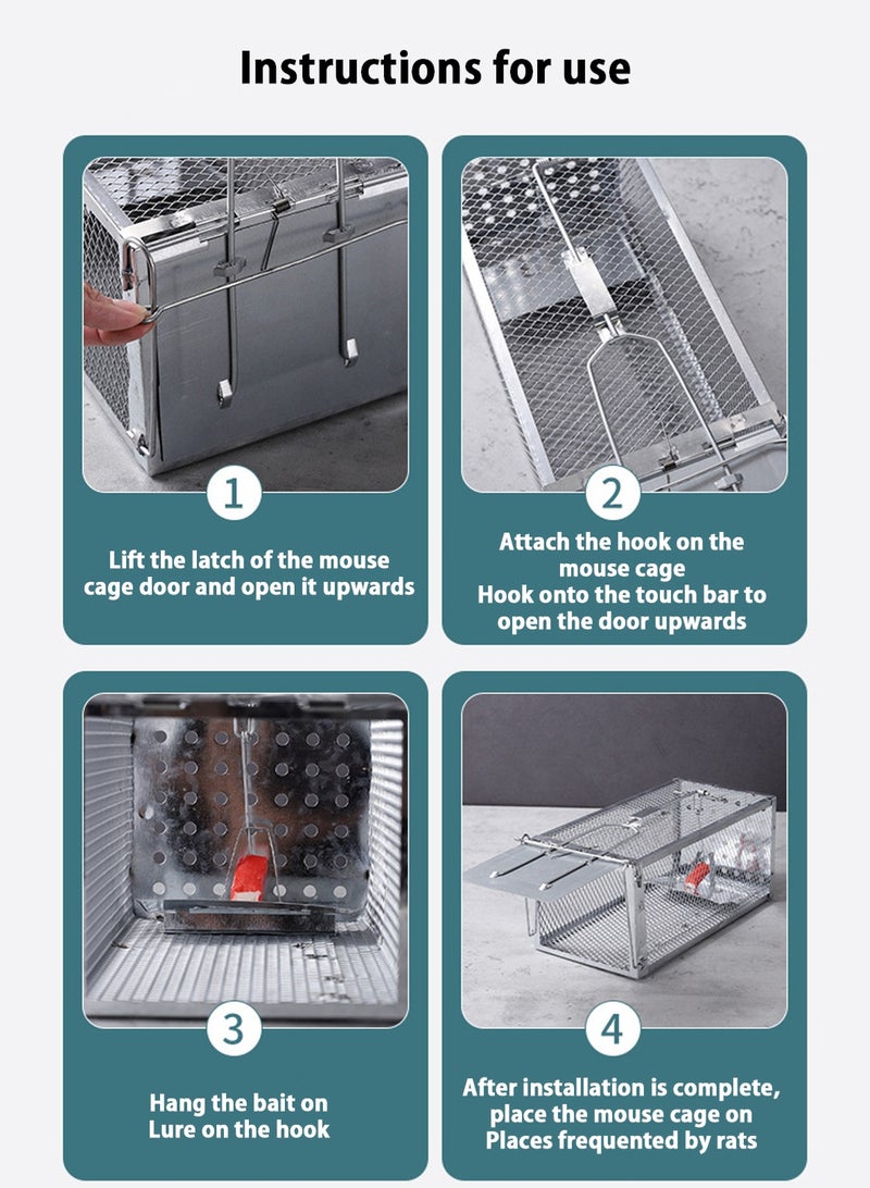 LOOPITYS Rat Trap,Humane Mouse Trap Indoor、Outdoorfor Home, Small Rodent Chipmunk Trap and Other Live Animal Cage Catch and Release - Image 2