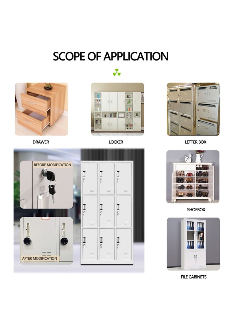 SOLARAE Digital Electronic Coded Lock,Touch Screen Password Furniture Privacy Lock for Cabinet Mailbox File Sauna Drawer School Lockers,Easy to Install（2.56 Inch, Blcak） - Image 5
