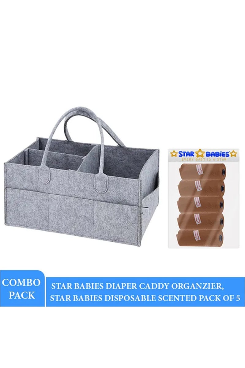 Star Babies - Caddy Diaper Bag w/ Scented Bag - 5pcs - Color May Vary - Image 3