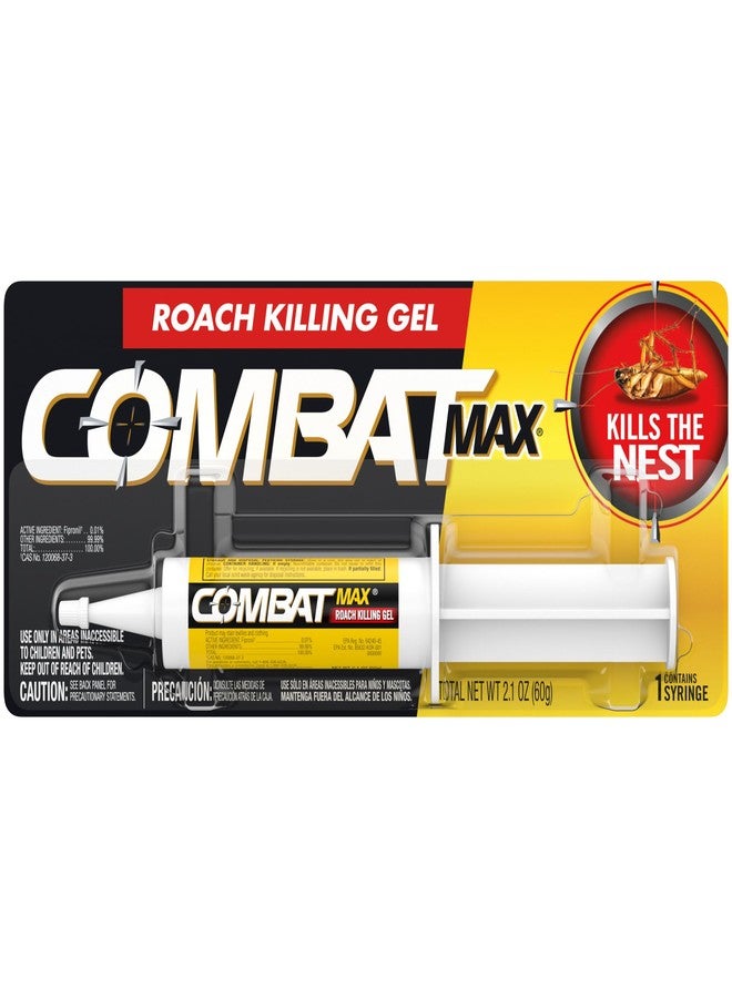 Combat Max Roach Killing Gel for Indoor and Outdoor Use, 1 Syringe, 2.1 Ounce (Pack of 1) - Image 1