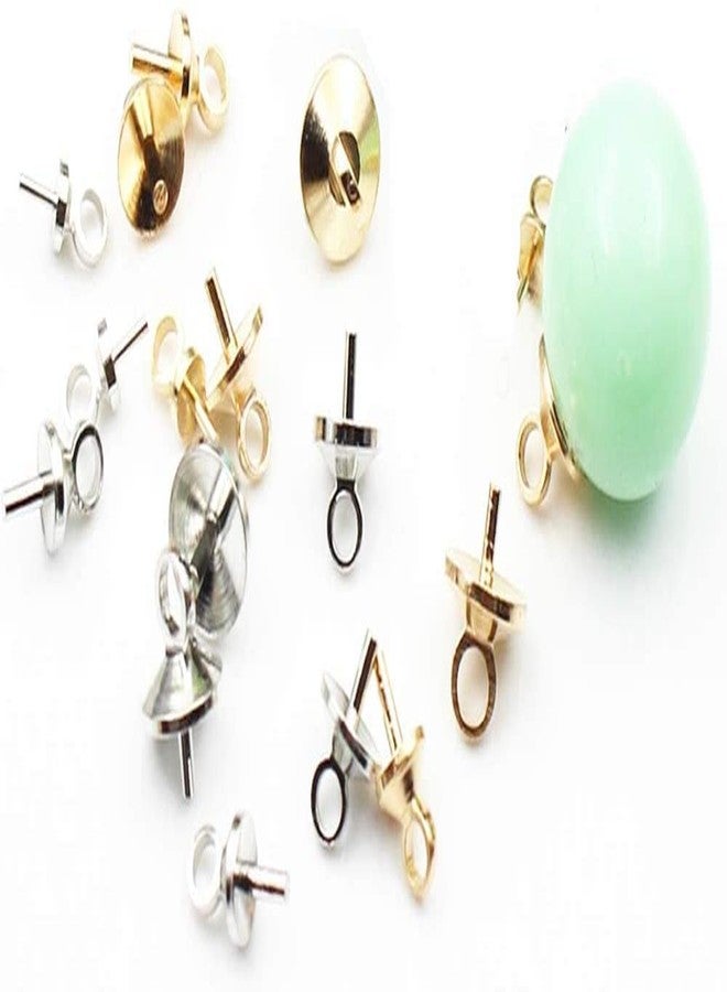 DIY Crafts 50 Pcs, Gold, As Image 1.5mm Small Hole Stainless Steel Cup Pearl Screw Eye Pin Bail Peg Pendants for Half Drilled Beads Jewelry (50 Pcs, Gold) - Image 1