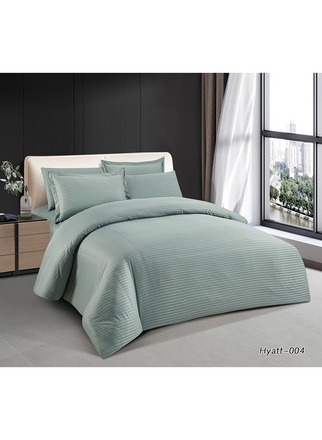 Hours Horse Hotel Comforter Set With Soft And Durable Microfiber Striped Fabric 6 Pieces King Size  - Image 1