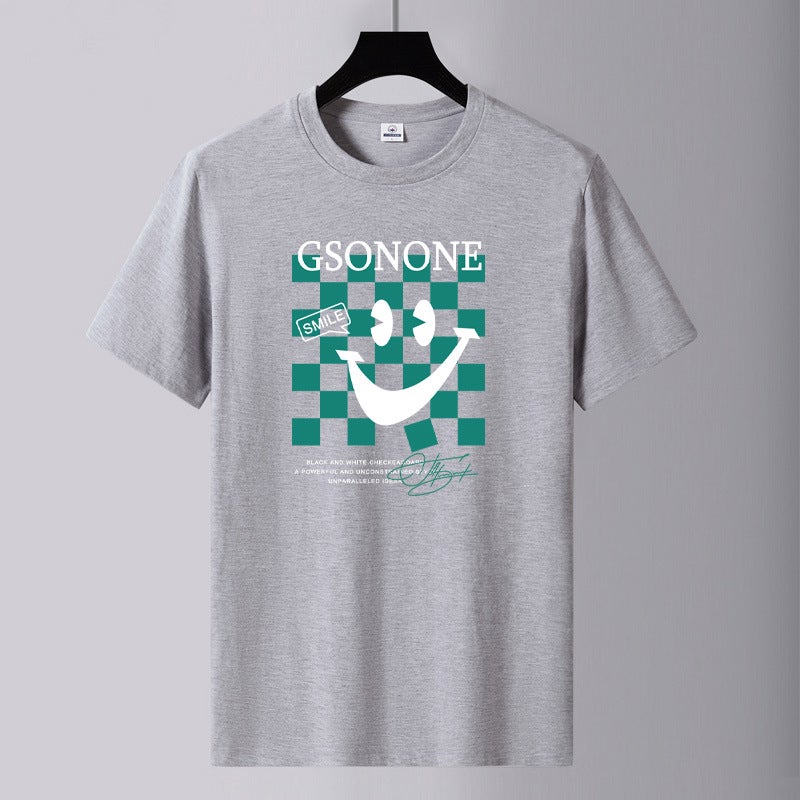 2025 Men'S Round Neck Cotton Short Sleeve T-Shirt Youth Fashion Printed Loose Large Size Trendy Versatile T-Shirt - Image 1