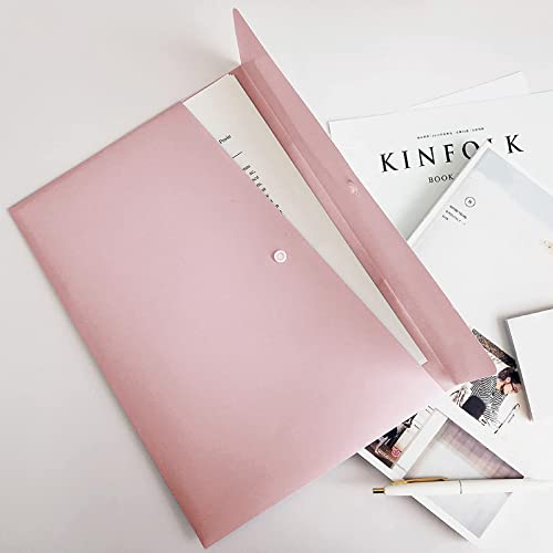 VANRA Poly File Folders Letter Size File Jackets Organizer Plastic Envelope A4 Flat Document Holder with Snap Button Closure (Pastel Pink, Pack of 5) - Image 5