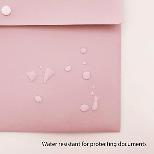 VANRA Poly File Folders Letter Size File Jackets Organizer Plastic Envelope A4 Flat Document Holder with Snap Button Closure (Pastel Pink, Pack of 5) - Image 4