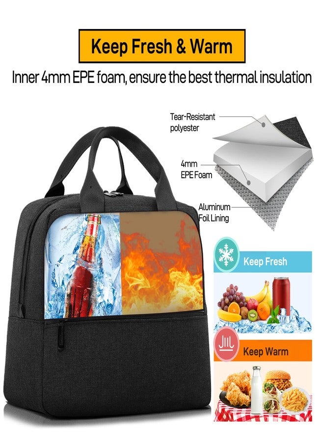 HOMESPON Insulated Lunch Bag for Women Men Lunch Box Cooler Lunch Tote for Work Picnic (Black) - Image 5