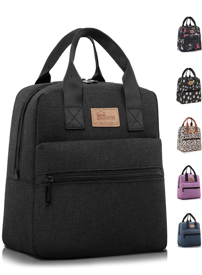 HOMESPON Insulated Lunch Bag for Women Men Lunch Box Cooler Lunch Tote for Work Picnic (Black) - Image 1
