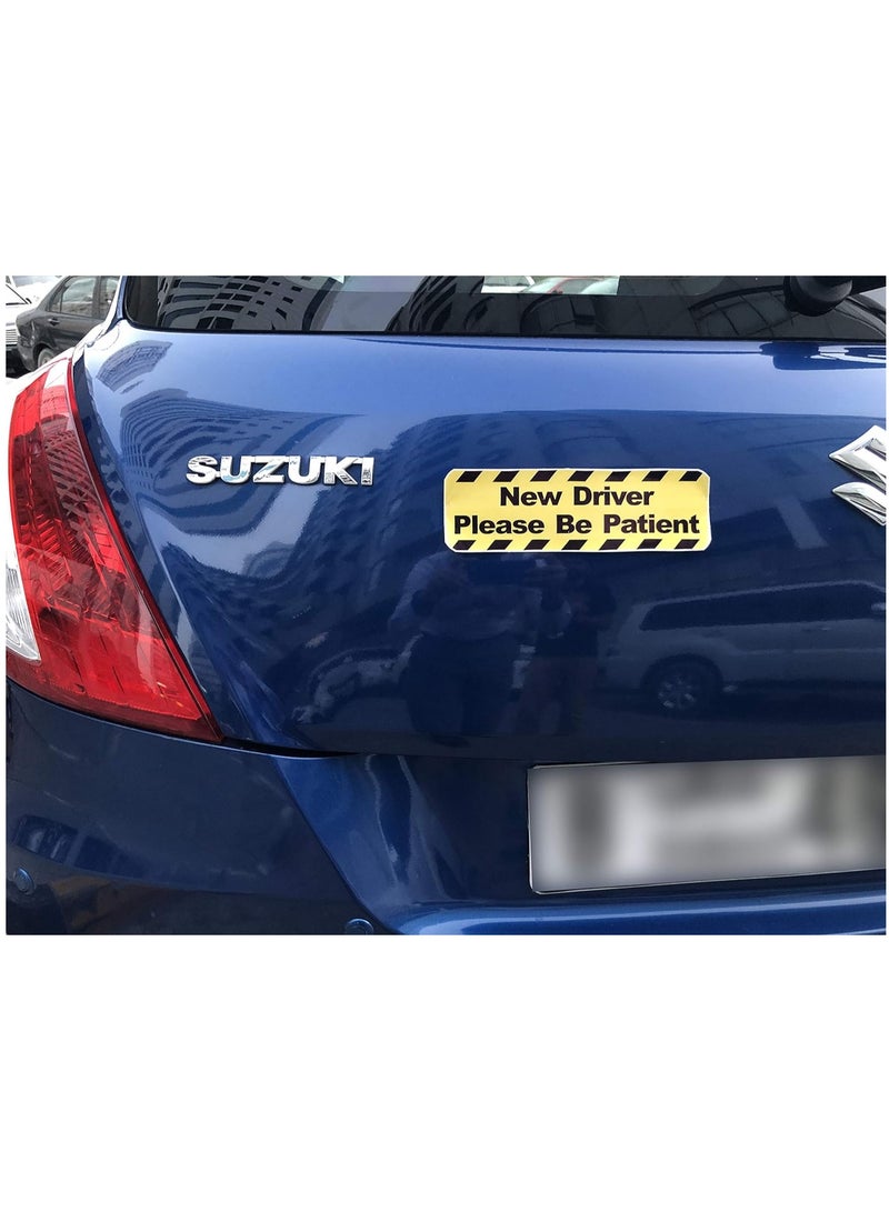 Rubik علامة سيارة جديدة سائق، يرجى التحلي بالصبر، ملصق فينيل، نص عريض، ملصق تحذيري عاكس للغاية لسائقي السيارات الجديدة SUV والفانات (6.5x20 سم) - Image 2