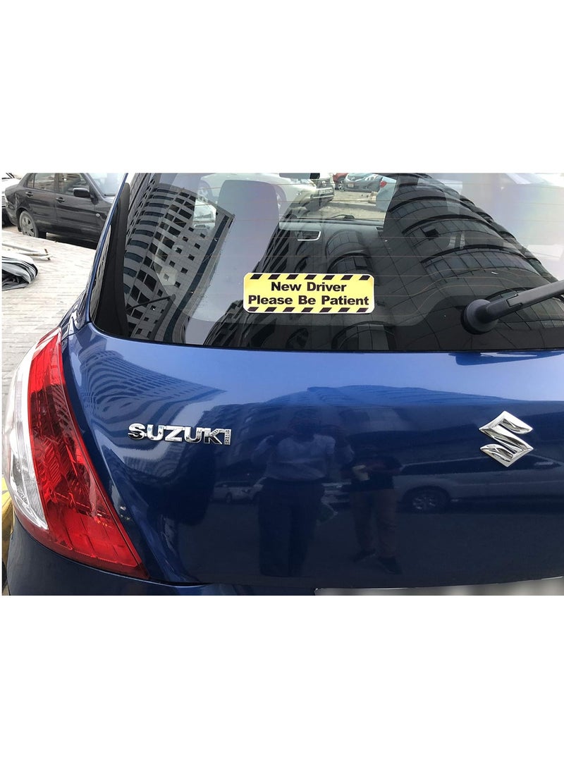 Rubik علامة سيارة جديدة سائق، يرجى التحلي بالصبر، ملصق فينيل، نص عريض، ملصق تحذيري عاكس للغاية لسائقي السيارات الجديدة SUV والفانات (6.5x20 سم) - Image 3