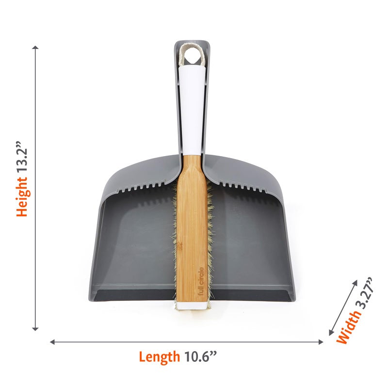 Full Circle Clean Team Brush & DustPan Set, White & Grey - Image 4