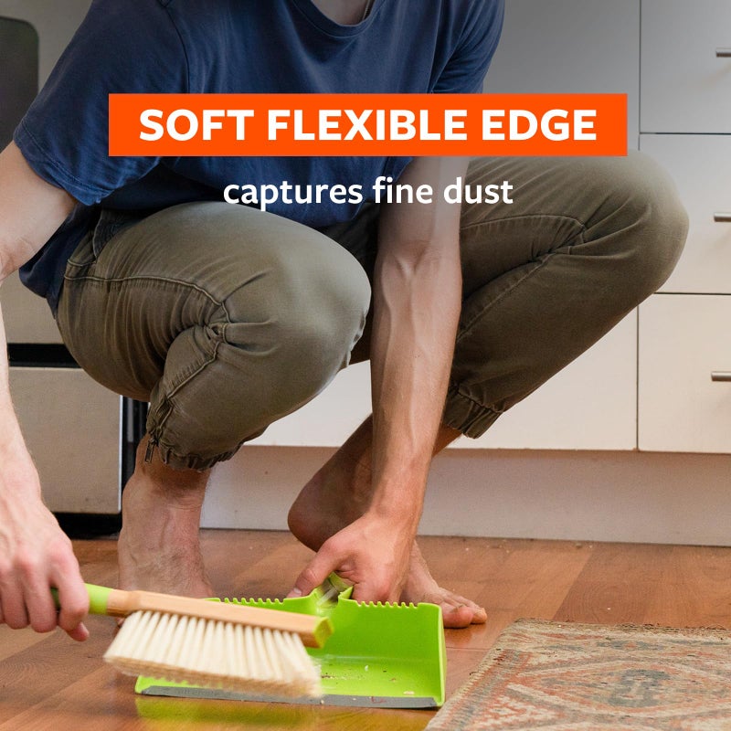 Full Circle Clean Team Brush & DustPan Set, White & Grey - Image 2