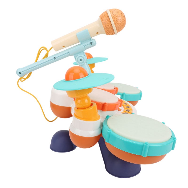 Toddler Drum Set: 4 Drum Mixing, Hand Beat Control, Soft Lighting Effects - Baby Musical Instrument Kit for Early Education Parent Child Playtime - Image 2