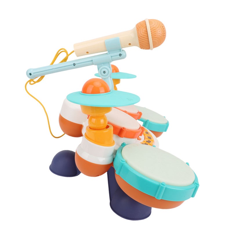 Toddler Drum Set: 4 Drum Mixing, Hand Beat Control, Soft Lighting Effects - Baby Musical Instrument Kit for Early Education Parent Child Playtime - Image 5