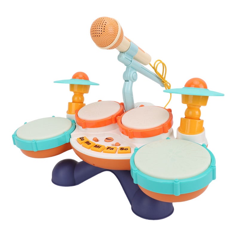 Toddler Drum Set: 4 Drum Mixing, Hand Beat Control, Soft Lighting Effects - Baby Musical Instrument Kit for Early Education Parent Child Playtime - Image 1