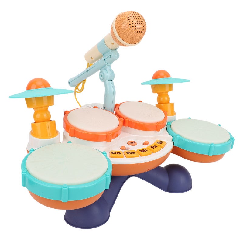 Toddler Drum Set: 4 Drum Mixing, Hand Beat Control, Soft Lighting Effects - Baby Musical Instrument Kit for Early Education Parent Child Playtime - Image 3