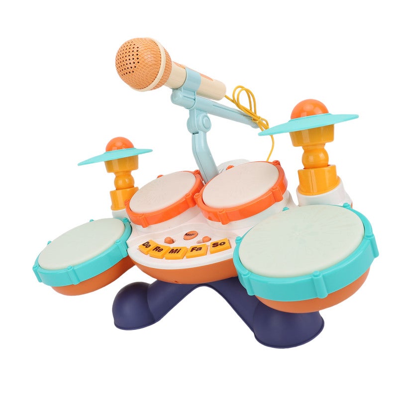 Toddler Drum Set: 4 Drum Mixing, Hand Beat Control, Soft Lighting Effects - Baby Musical Instrument Kit for Early Education Parent Child Playtime - Image 4