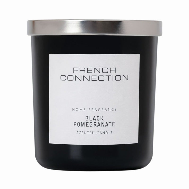 French Connection شمعة في جرة معطرة بالرمان الأسود - 251غ، 2 فتيلة مع غطاء معدني | مدة الاحتراق - 39 ساعة | مجموعة الأسود والأبيض | مثالية للهدايا، ديكور المنزل، الحفلات وعطر الغرف | مثالية لديكور غرفة المعيشة والمكتب - Image 2