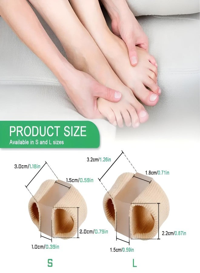 Gopendra Gel Toe Separators for Bunions – Breathable Fabric Toe Spacers with Gel Lining for Bunion Pain Relief & Hammer Toe Correction – 2-Loop Design for Men & Women (S-1 Pcs + L-1 Pcs) - Image 2